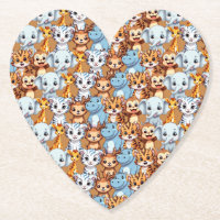Cute giraffe hippo wild jungle safari Pattern