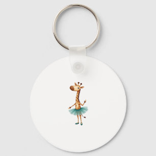 Cute giraffe in a tutu dancing as a ballerina, gif key ring