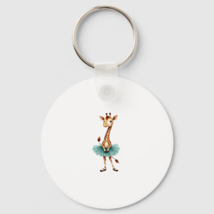 Cute giraffe in a tutu dancing as a ballerina, gif key ring
