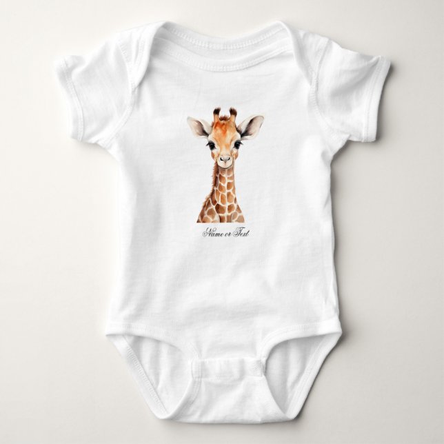 Cute Giraffe Jungle Baby Shower Party Beautiful Bodysuit (Front)