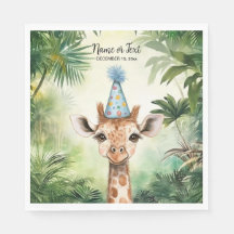 Cute Giraffe Jungle Baby Shower Party Beautiful