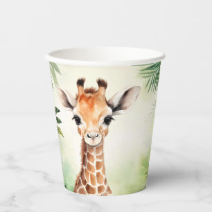 Cute Giraffe Jungle Baby Shower Party Beautiful Paper Cups
