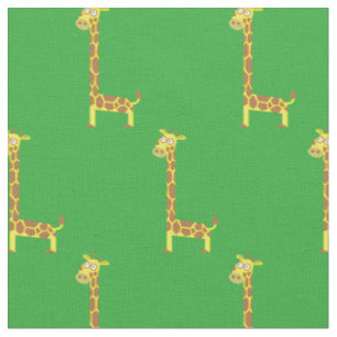 Cute Giraffe Kids Baby Nursery Green Fabric