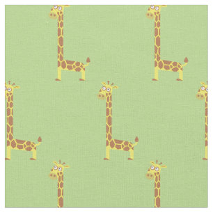 Cute Giraffe Kids Baby Nursery Light Green Fabric