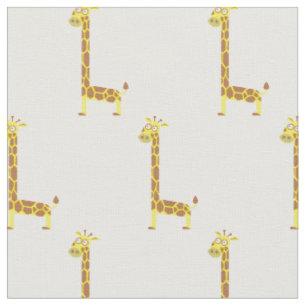 Cute Giraffe Kids Baby Nursery White Fabric