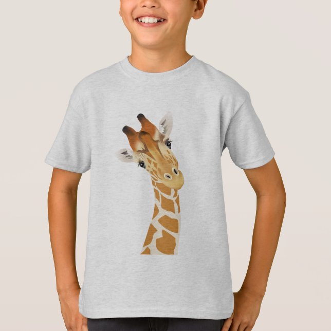 Cute Giraffe Kid's T Shirts (Front)