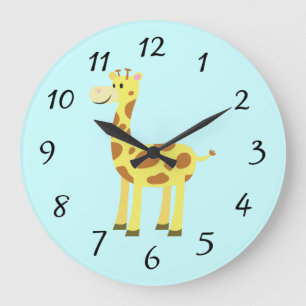 Cute Giraffe Large Clock