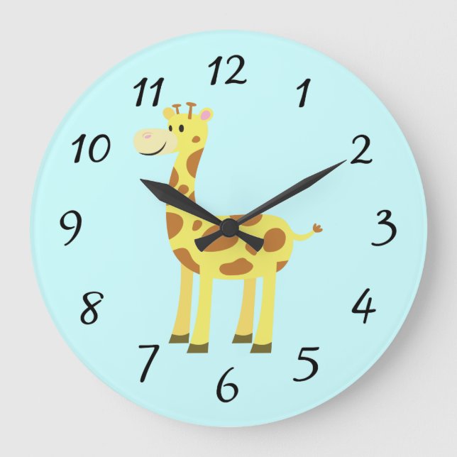 Cute Giraffe Large Clock (Front)