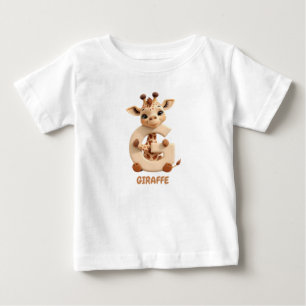 Cute Giraffe Letter G Kids T-Shirt   Animal Alphab