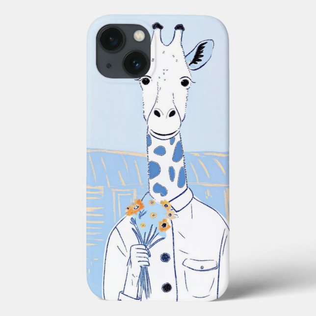 Cute giraffe light blue pop art  Case-Mate iPhone case (Back)