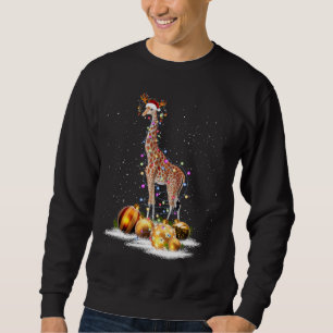 Cute Giraffe Lights Santa Hat Sweater Xmas Tree Ch