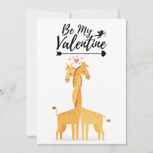 Cute giraffe love card for Valentine's Day