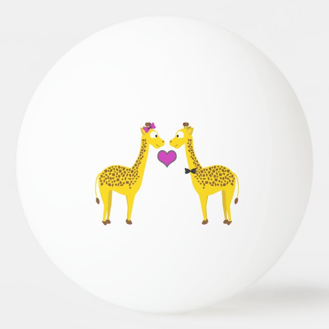 Cute Giraffe Love Ping Pong Ball (Front)