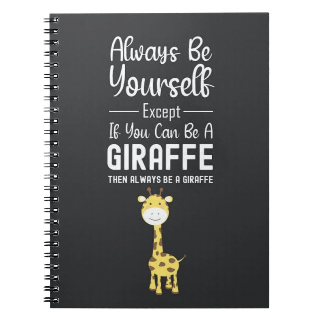 Cute Giraffe Lover Gifts Animals Funny Humor Notebook (Front)