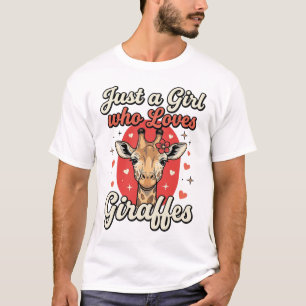 Cute Giraffe Lover Vintage Girl Shirt Design_1