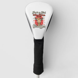Cute Giraffe Lover Vintage Girl Shirt Design_1 Golf Head Cover