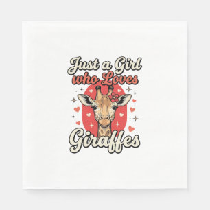 Cute Giraffe Lover Vintage Girl Shirt Design_1 Napkin