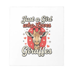 Cute Giraffe Lover Vintage Girl Shirt Design_1 Notepad