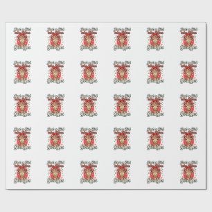 Cute Giraffe Lover Vintage Girl Shirt Design_1 Wrapping Paper