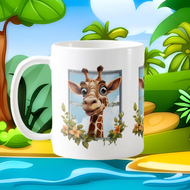 Cute giraffe lovers jungle animal coffee mug (Creator Uploaded)