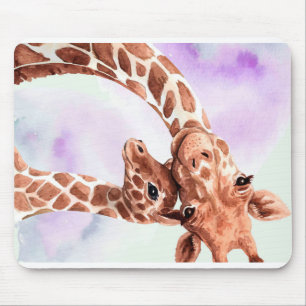 Cute Giraffe Mum And Baby, Gift For Daughter Mouse Pad