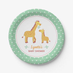 Cute Giraffe Mum and Baby Shower Party Supplies Paper Plate
