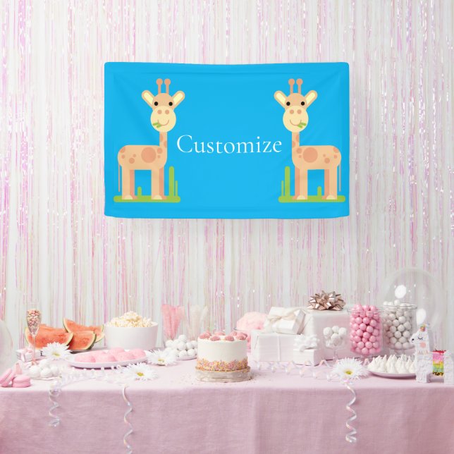 Cute Giraffe Munching  Thunder_Cove Banner (Party)