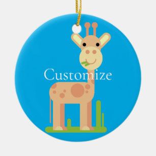 Cute Giraffe Munching Thunder_Cove Ceramic Tree Decoration