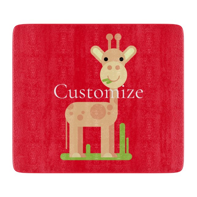 Cute Giraffe Munching  Thunder_Cove Cutting Board (Front)