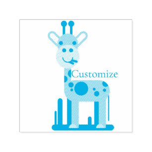 Cute Giraffe Munching Thunder_Cove Self-inking Stamp