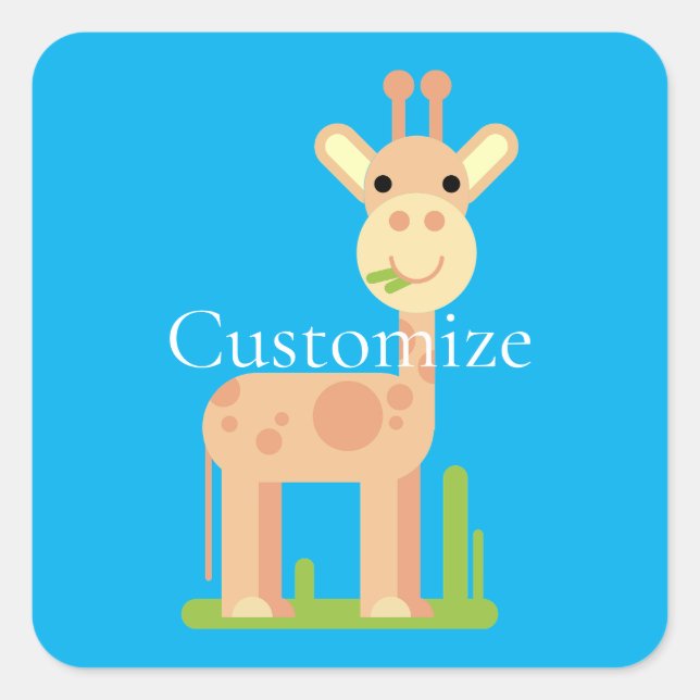 Cute Giraffe Munching  Thunder_Cove Square Sticker (Front)