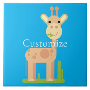 Cute Giraffe Munching Thunder_Cove Tile