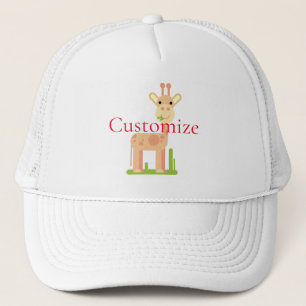 Cute Giraffe Munching Thunder_Cove Trucker Hat