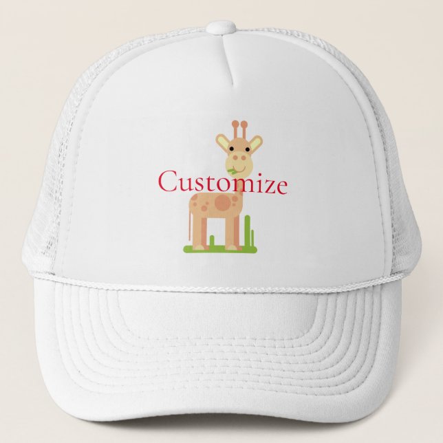 Cute Giraffe Munching  Thunder_Cove Trucker Hat (Front)