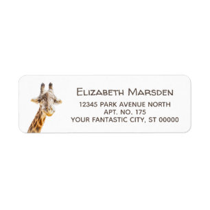 Cute Giraffe on White Return Address