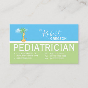 Cute Giraffe Paediatrician Appointment Card