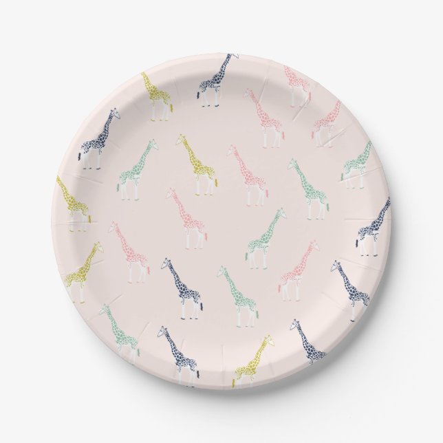 Cute Giraffe Paper Plates (Front)