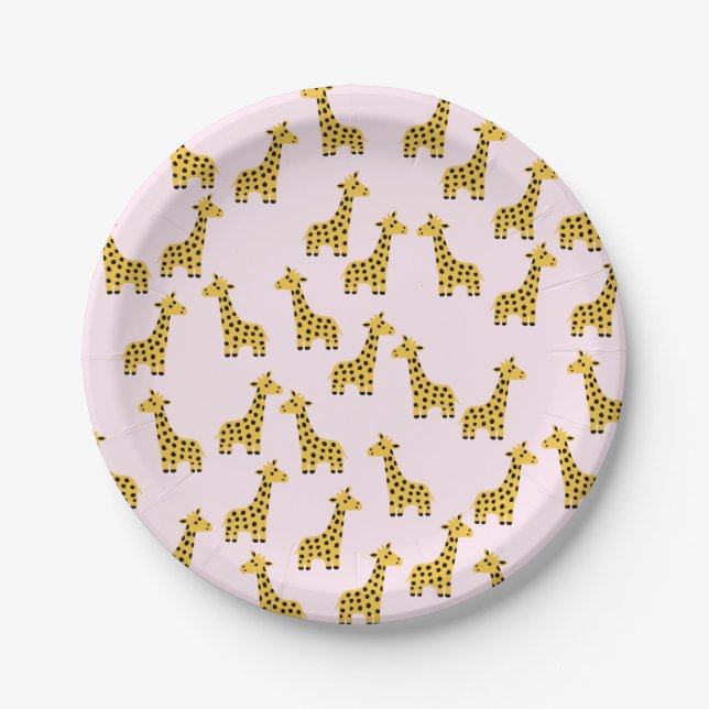 Cute Giraffe Paper Plates (Front)