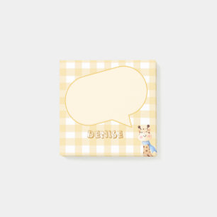 Cute Giraffe Pastel Orange Gingham Pattern Post-it Notes