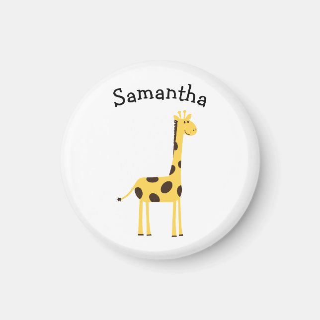 Cute Giraffe Personalised Magnet (Front)