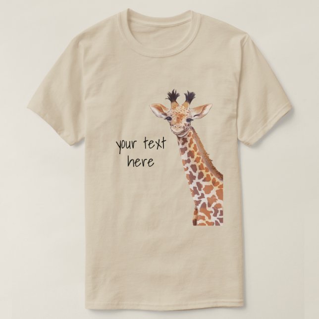Cute Giraffe Personalised  T-Shirt (Design Front)