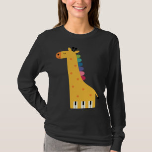 Cute Giraffe Piano Music T-Shirt