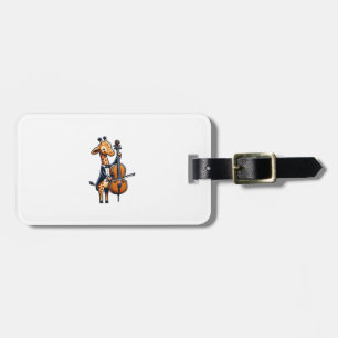 Cute Giraffe Playing Cello Giraffes Musician Music Luggage Tag