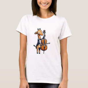 Cute Giraffe Playing Cello Giraffes Musician Music T-Shirt