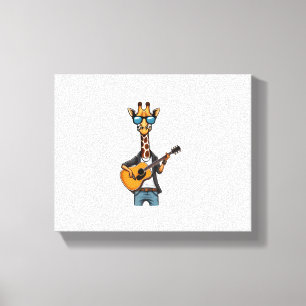 Cute Giraffe Playing Guitar Giraffes Musician Musi Canvas Print
