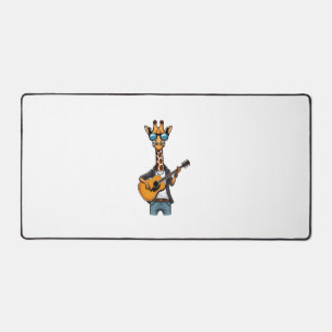 Cute Giraffe Playing Guitar Giraffes Musician Musi Desk Mat