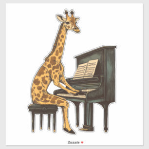 Cute Giraffe Playing Piano Giraffes Musician Music