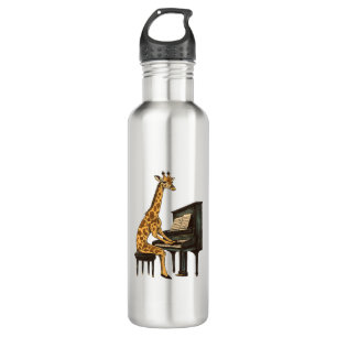 Cute Giraffe Playing Piano Giraffes Musician Music 710 Ml Water Bottle