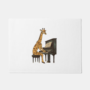 Cute Giraffe Playing Piano Giraffes Musician Music Doormat