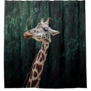 CUTE GIRAFFE PORTRAIT SHOWER CURTAIN